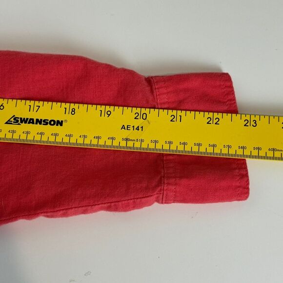 Max Edition Tie Front Button Down Linen Blend Convertible Sleeve Shirt S - Picture 7 of 7